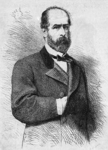 Portrait of Federico Errazuriz Zanartu (1825-1877), President of the Republic of Chile. Engraving in Le Monde Illustré n°760 of November 4 by French School