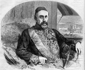 Portrait of Fouad (Fuad) Pasha (1815-1869), Turkish politician and ambassador. Engraving by Morin in 