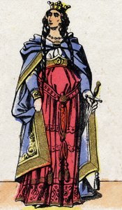 Portrait of Fredegonde, Queen of Neustria. by French School