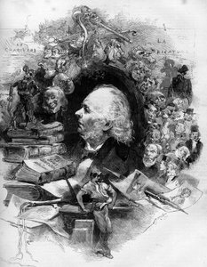 Portrait of Honore Daumier, French cartoonist, painter and cartoonist. Engraving in Le Monde Illustré n°1143 of February 22 by French School