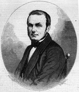 Portrait of Isidore Geoffroy Saint Hilaire (1805-1861), French zoologist, son of Etienne Geoffroy Saint-Hilaire. Engraving in Le Monde Illustré n°241 of November 23