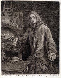Portrait of Jean Antoine Watteau (engraving) by French School