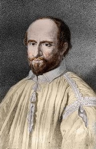 Portrait of Jean Duvergier de Hauranne, Abbe of Saint-Cyran, French religious and theologian Jansenist, engraving from 