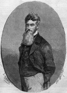 Portrait of John Brown, American activist against slavery. Engraving in 