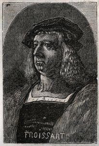 Portrait of John Froissart, French chronicler of medieval France - engraving in 