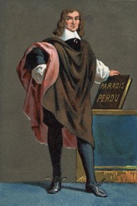 Portrait of John Milton, English poet and essayist (1608 - 1674) by French School