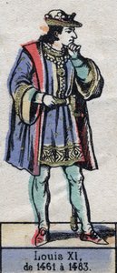 Portrait of Louis XI of France, known as the Prudent (1423-1483) (dynasty of the Capetians). Illustration late 19th century. by French School