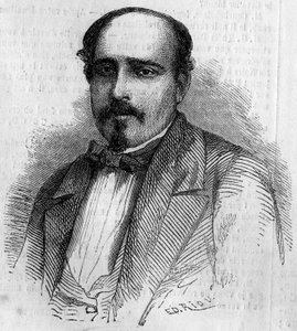 Portrait of Luiz Augusto Rebello da Silva, Portuguese writer - Engraving in 