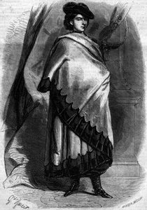 Portrait of Marie Sophie Amelie (1841-1925), Duchess of Bavaria and Queen of the Two Sicilies, Wife of Francois II, in Calabrian Costume. Engraving in 