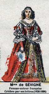 Portrait of Marie de Rabutin-Chantal, Marquise of Sevigne known as Madame de Sevigne (1626-1696). In Galeriede Kings and Queens of France and illustrious characters from 1643 to 1895 Image of epinal by French School