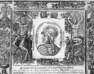 Portrait of Philippe Auguste - engraving by French School
