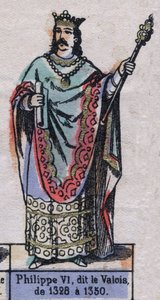Portrait of Philippe VI of France, known as Philippe de Valois (1294-1350) (dynasty of the Capetians). Illustration late 19th century. by French School