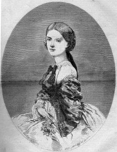 Portrait of Princess Clotilde of Savoy (1843-1911), future wife of Prince Napoleon (1822-1891). Engraving in Le Monde Illustré n°94 of 29 January 1859. by French School