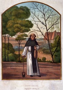 Portrait of Saint Fiacre (hermitage near Meaux), patron of the gardeners, 19th century by French School