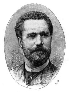 Portrait of Sebastian Julian Gayarre Garjon, Spanish tenor. Engraving in 