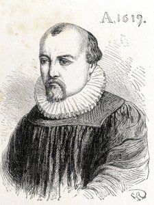 Portrait of Solomon de Caus (1576-1624), French physicist - in Album of Science; illustrious scholars; Great Discoveries 1896 by French School