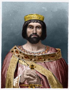 Portrait of Thierry I (? - 533), King of Austrasia - in Histoire des Francais by Lavallee, engraving by French School