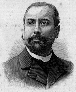 Portrait of Victor Theophile Liotard (1858-1916), French pharmacist and colonial explorer. Engraving in 