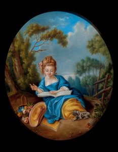 Portrait of a girl reading. French school of the 18th century by French School