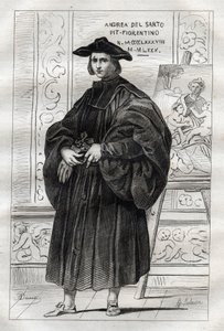 Portrait of italian painter Andrea del Sarto by French School