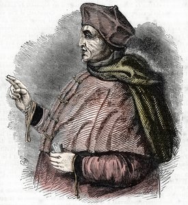 Portrait of the Eveque Pierre Cauchon (1371-1442) Authorizing Officer of the Proces of Joan of Arc (Portrait of Pierre Cauchon bishop of Beauvais) Engraving