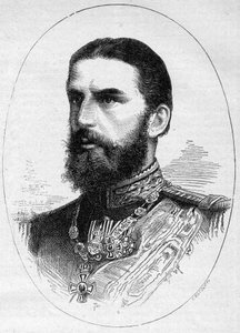 Portrait of the prince of Romania Charles de Hoenzolern Sigmaringer (1839-1914), future king under the name of Charles I (Carol I). Engraving in Le Monde Illustré n°1054 of 23 June 1877. by French School