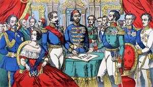 Portrait of the sovereigns of Europe during the Peace Treaty in 1856 by French School