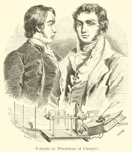 Portraits of Wheatstone and Ampere by French School