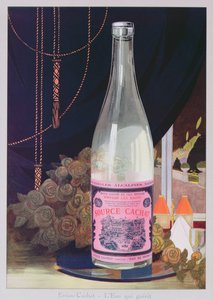 Postcard advertising Evian water from the Source Cachat, 1906