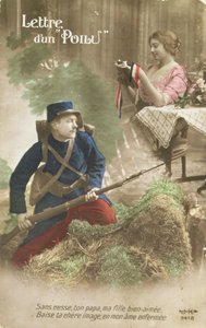 Postcard Depicting a Letter from a Poilu, 1914-18