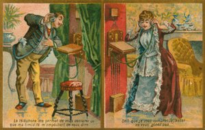 Postcard Featuring Telephone by French School