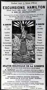 Poster advertising Excursions Hamilton, c.1890 by French School