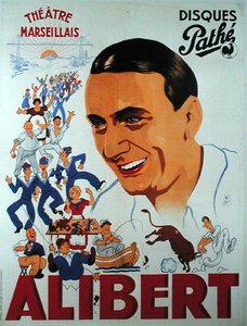 Poster advertising a performance by Alibert (1889-1951) at the Theatre Marseillais by French School