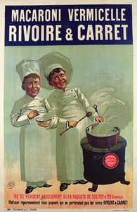 Poster advertising pasta made by Rivoire et Carret