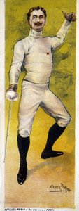 Poster for fencing designed by the Faria workshop in Paris in 1898 by French School