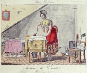 Poverty and Vanity, from the Musee Grotesque series, c.1820-30