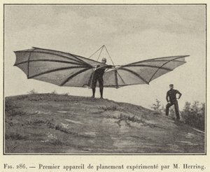 First Gliding Apparatus Experimented by M. Herring by French School