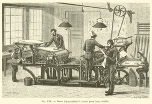 Steam Printing Press for Double Printing by French School
