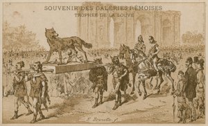 Procession carrying the Trophy of the She-wolf