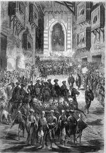 Procession in the streets of Cairo on the first day of Ramadan. Egypt
