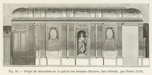 Decoration Project for the Gallery of Illustrious Men; Lateral Face, by Pietre, 1778