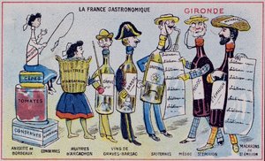 Promotional and Educational Card for Children Depicting Food Specialities of the Gironde Region, c.1910