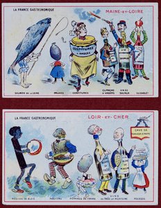 Promotional and Educational Cards for Children Depicting Food Specialities of the Maine-et-Loire and Loir-et-Cher Regions, c.1910