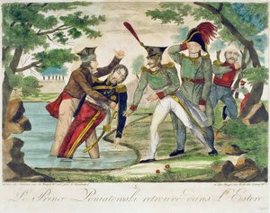 Pulling Prince Joseph Poniatowski from the Elstera River by French School