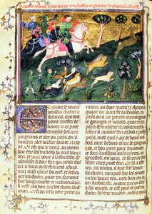 Pursuit of a Roe-buck, from Livre de la Chasse, original text written by Gaston III, Comte de Foix Phebus le Chasseur (1331-91) Avignon, 1387-89 by French School