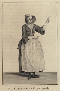 Quaker woman preaching by French School
