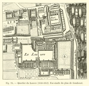 Louvre district, 1648-1652, facsimile of the plan by Gomboust by French School
