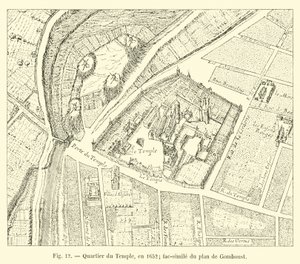 Temple Quarter, in 1652; facsimile of the plan by Gomboust by French School