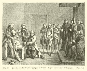 Question of the boots applied to Desrues, after a print of the time by French School
