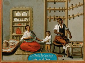 Races in Mexico: Mestizo Shoemaker and Ceramics Vendor in Their Workshop